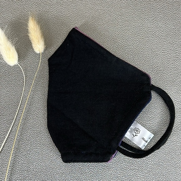 Purple bleach dyed custom 3 layer reversible face mask - Picture 2 of 13